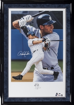 Derek Jeter Signed Giclee With Remarque By Artist Danny Day In 35x50 Framed Display (MLB Authenticated)
